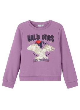 Sweat Name It Violet Sauvage pour Fille
