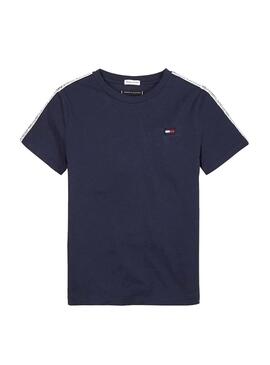 T-Shirt Tommy Hilfiger Flag Ruban Adhésif Bleu Enf