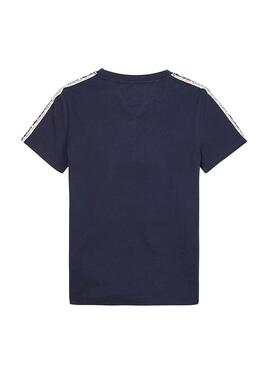 T-Shirt Tommy Hilfiger Flag Ruban Adhésif Bleu Enf