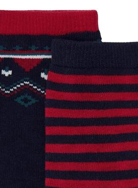 Set Chaussettes Mayoral Antidérapant Rouge Bleu Marine