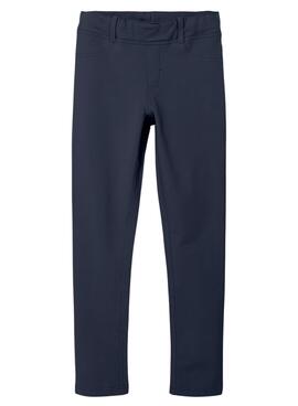 Pantalon Name It Java Solid Leggings Bleu Marine Fille