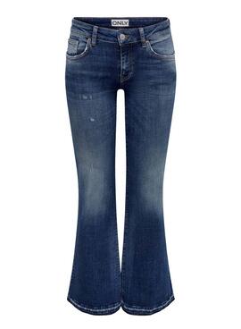 Jeans Only Tiger Flare Bleu pour Femme