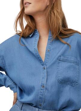 Chemise Vila Bista Oversize Bleu pour Femme