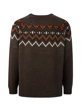 Pull Pepe Jeans Malik Marron pour Homme
