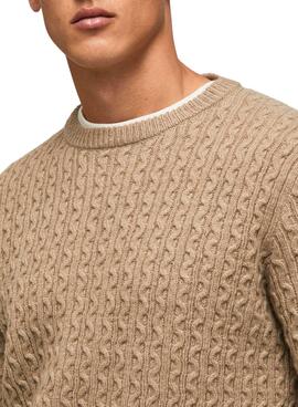 Pull Pepe Jeans New Jules Beige pour Homme