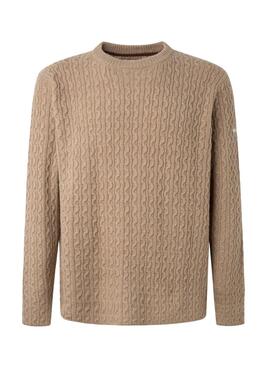 Pull Pepe Jeans New Jules Beige pour Homme
