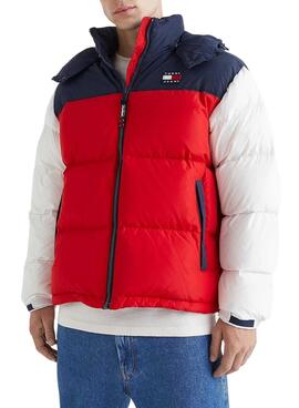 Veste Tommy Jeans Color Block Rouge Homme