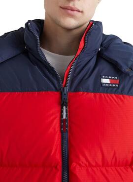 Veste Tommy Jeans Color Block Rouge Homme