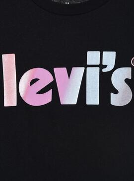 T-Shirt Levis Poster Logo Noire pour Fille
