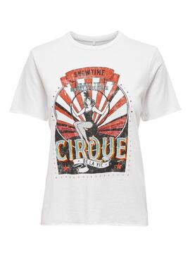 T-Shirt Only Lucy Reg Cirque Blanc pour Femme