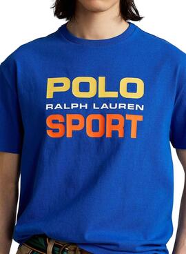 T-Shirt Polo Ralph Lauren Sport Bleu pour Homme