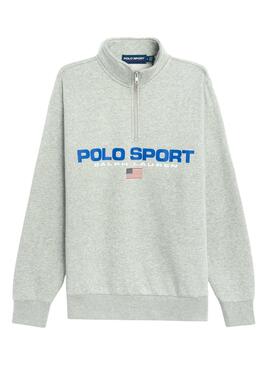 Sweat Polo Ralph Lauren Fermeture éclair Gris Homme