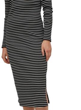 Robe Vila Balu Bodycon Rayures Noire pour Femme
