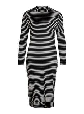 Robe Vila Balu Bodycon Rayures Noire pour Femme