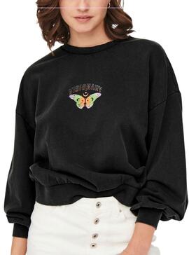 Sweat Only Lucinda Papillons Noire pour Femme