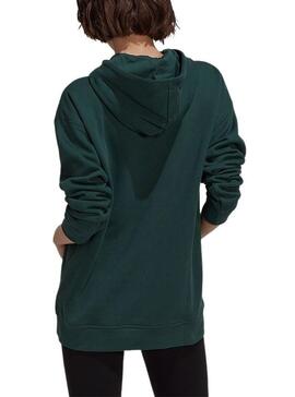 Sweat Adidas Trefoil Capuche Vert pour Femme