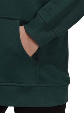 Sweat Adidas Trefoil Capuche Vert pour Femme