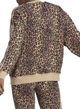 Sweat Adidas Animal Print Beige pour Femme
