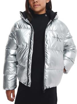 Veste Calvin Klein Metallic Plateado pour Fille