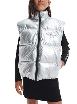 Veste Calvin Klein Metallic Plateado pour Fille
