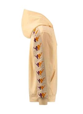 Sweat Kappa Capuche Jaune Claro Femme