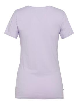 T-Shirt Tommy Jeans Basic Stretch Lilac Woman