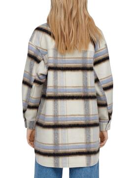 Surchemise Only Masha Cadres Beige pour Femme