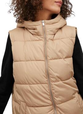 Gilet Vila Doudoune Vitate Beige pour Femme