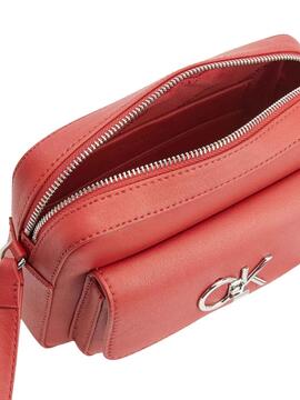 Sac à main Appareil photo Calvin Klein Re-Lock Rouge pour Femme