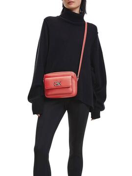 Sac à main Appareil photo Calvin Klein Re-Lock Rouge pour Femme