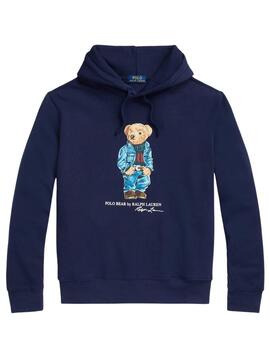 Sweat Polo Ralph Lauren Bear Bleu marine pour Homme