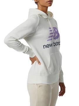 Sweat New Balance Essentials Blanc pour Femme