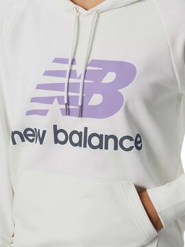 Sweat New Balance Essentials Blanc pour Femme