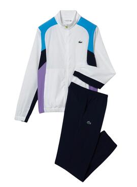 Survêtement Lacoste Sport Colorblock Bleu Marine Homme