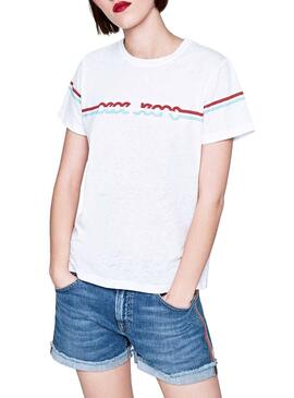 T-Shirt Pepe Jeans Lola Femme Blanche