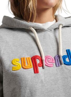Sweat Superdry Rainbow Blanc pour Femme