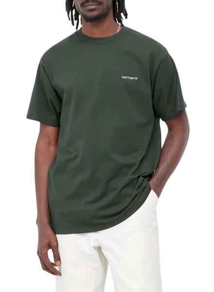 Carhartt homme  T-shirt à broderie vert foncé