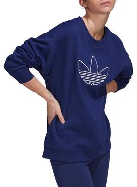 Sweat Adidas Oversized Bleu marine pour femme