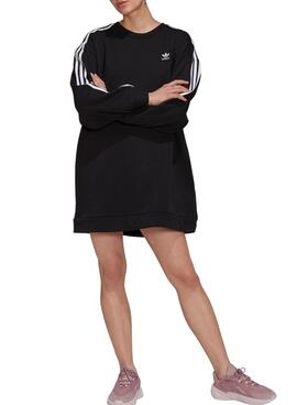 Sweat Adidas Robe Bandes Noire pour Femme