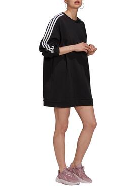 Sweat Adidas Robe Bandes Noire pour Femme