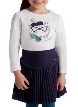 Set Mayoral Jupe Plié pour Fille Bleu marine