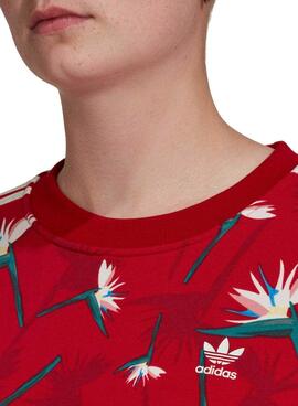 Sweat Adidas Thebe Magugu pour Femme Rouge