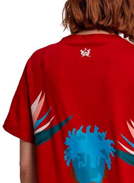 T-Shirt Adidas Thebe Magugu pour Femme Rouge