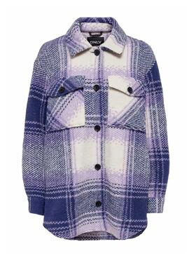Surchemise Only Britt Cadres Femme Bleu y Morado