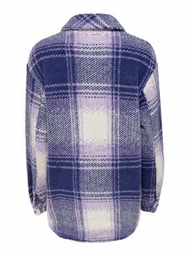 Surchemise Only Britt Cadres Femme Bleu y Morado