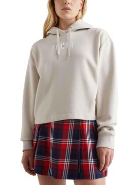 Sweat Tommy Jeans Relaxed Logo pour Femme Beige