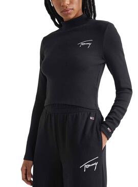 Pull Tommy Jeans Baby Signature Femme Noire