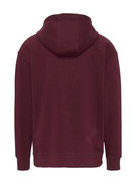 Sweat Tommy Jeans Linéaire pour Homme Bordeaux