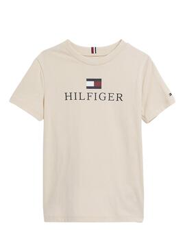 T-Shirt Tommy Hilfiger Logo pour Garçon Beige