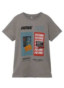 T-Shirt Name It Nakim Future pour Garçon Gris